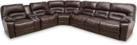 reclining sectional leather brown legacy match chocolate piece power