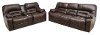 Chocolate Brown Leather Power Reclining Sofa & Loveseat - Legacy-3