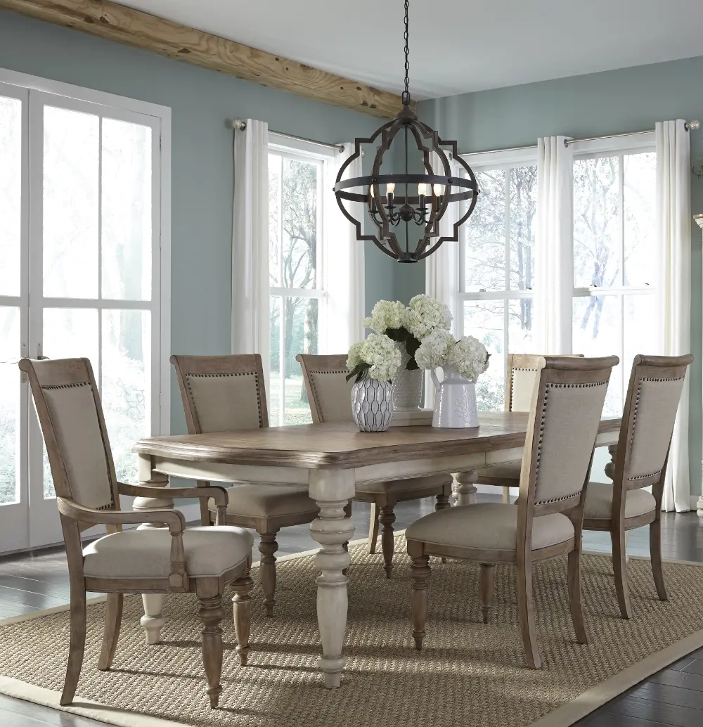 Pecan Two-Tone 7 Piece Dining Set - Town & Country Collection-1