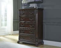 Traditional Cognac Brown Chest of Drawers - Messina