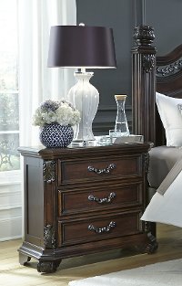 Cognac Brown Traditional Nightstand - Messina