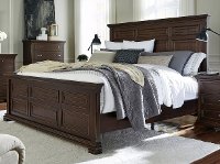 Brown Ale Classic Traditional Panel King Size Bed - Weston