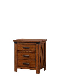 Barley Brown Rustic Contemporary Nightstand - Logan