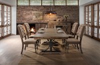 5PC:HM4280,8005/DIN Driftwood 5 Piece Dining Set with Tufted Chairs - Metropolitan Collection