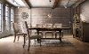 5PC:HM4280,8006/DIN Driftwood 5 Piece Dining Set with Script Chairs - Metropolitan Collection