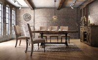 5PC:HM4280,8006/DIN Driftwood 5 Piece Dining Set with Script Chairs - Metropolitan Collection