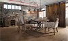 7PC:HM4280,8006/DIN Driftwood 7 Piece Dining Set with Script Chairs - Metropolitan Collection