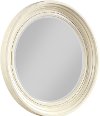 Clearance Linen White Rustic Contemporary Round Mirror - Bohemian