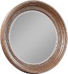 Clearance Cocoa Brown Rustic Contemporary Round Mirror - Bohemian