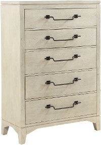 Rustic Contemporary Linen White Chest of Drawers - Bohemian