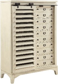 Rustic Contemporary Linen White Door Chest - Bohemian