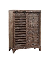 Cocoa Brown Rustic Contemporary Door Chest - Bohemian