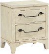 Clearance Linen White Rustic Contemporary Nightstand - Bohemian