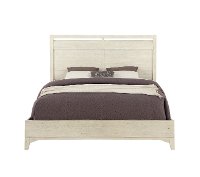 Linen White Rustic Contemporary Queen Size Bed - Bohemian