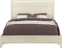 Linen White Rustic Contemporary King Size Bed - Bohemian