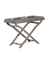 Restoration Finish Double Sided Tray Accent Table