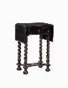 Distressed Black Gateleg Flip Table with Rope Twist Legs-1