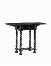 Distressed Black Gateleg Flip Table with Rope Twist Legs-2