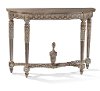 Mahogany and White Paint Highlighted Console Table