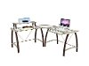 Contemporary L Shaped Glass Corner Desk -2