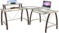 Contemporary L Shaped Glass Corner Desk -2