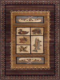 NTR65384x6 4 x 6 Small Brown Lodge Area Rug - Nature