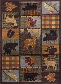 NTR65684x6 4 x 6 Small Brown Lodge Area Rug - Nature