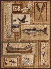 NTR6602 4x6 4 x 6 Small Ivory Lodge Area Rug - Nature