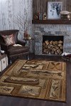 NTR6602 4x6 4 x 6 Small Ivory Lodge Area Rug - Nature-2
