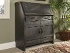 Descano Distressed Chocolate Brown Drop Lid Desk