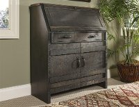 Descano Distressed Chocolate Brown Drop Lid Desk