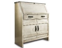 Descano Distressed Antique White Drop Lid Desk