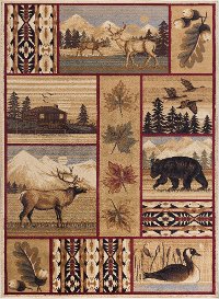 NTR6650 4x6 4 x 6 Small Brown Lodge Area Rug - Nature