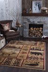 NTR6650 4x6 4 x 6 Small Brown Lodge Area Rug - Nature-2