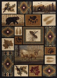 NTR66604x6 4 x 6 Small Brown Lodge Area Rug - Nature