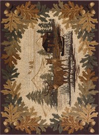 NTR6670 4x6 4 x 6 Small Brown Lodge Area Rug - Nature