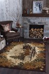 NTR6670 4x6 4 x 6 Small Brown Lodge Area Rug - Nature-2