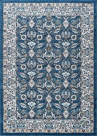 KNS1007 8x11 8 x 10 Large Navy, Gray, and Aqua Area Rug - Kensington