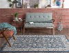 KNS1007 8x11 8 x 10 Large Navy, Gray, and Aqua Area Rug - Kensington-2