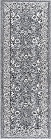 KNS1009 3x8 Charcoal, Gray, and Ivory 7 Foot Runner Rug - Kensington-4