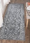 KNS1009 3x8 Charcoal, Gray, and Ivory 7 Foot Runner Rug - Kensington-5