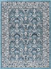 KNS1019 8x11 8 x 10 Large Aqua, Gray, and Navy Area Rug - Kensington