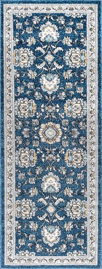KNS1107 3x8 Navy Blue 7 Foot Runner Rug - Kensington