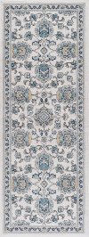 KNS1117 3x8 2 x 7 Runner Cream, Navy & Aqua Area Rug - Kensington-4