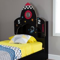10101 Pure Black Twin Bookcase Headboard - Vito