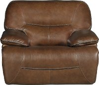 Bramble Brown Leather-Match Power Glider Recliner - Max