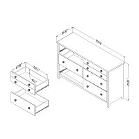 10202 Pure White Double Dresser - Little Smileys -3