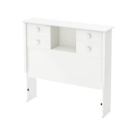 10203 Pure White Twin Bookcase Headboard - Little Smileys