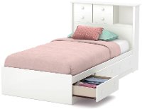 10479 Pure White Twin Mates Bed - Little Smileys -3