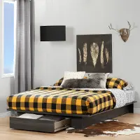10398 Modern Farmhouse Gray Oak Full-Queen Platform Bed - Holland